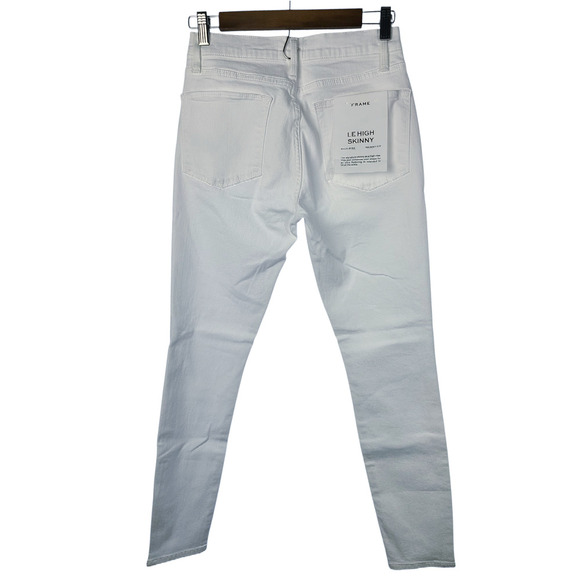 FRAME Le High Skinny High-Rise Skinny Jeans Size 27 NWT White - Picture 7 of 8